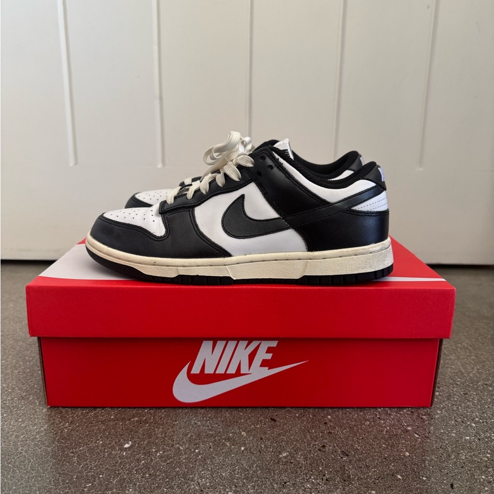 Nike Women’s Dunk Low Vintage Panda Black and White Sneakers Size 7.5
